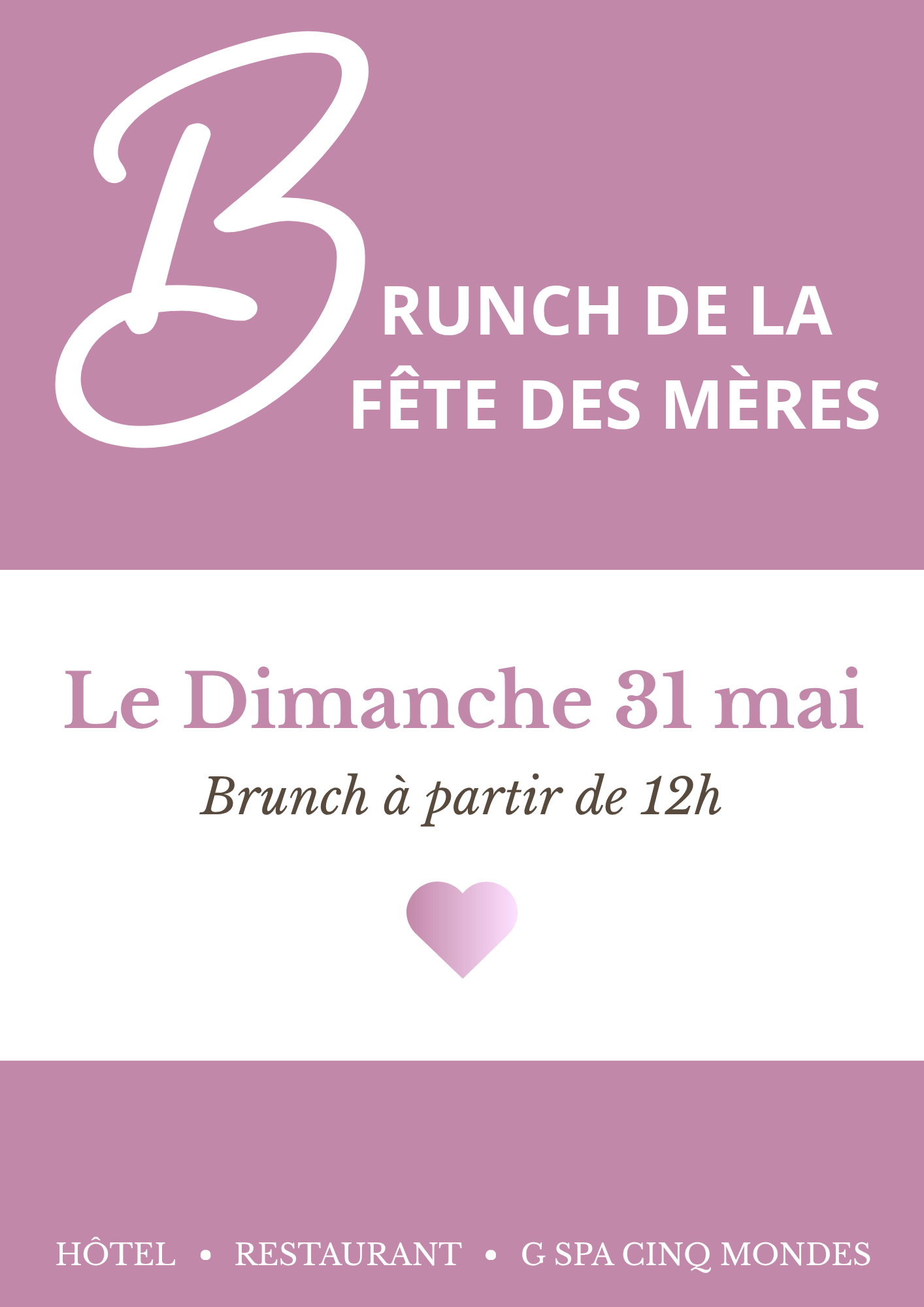 MENU - ESTEREL - BRUNCH DE LA FETE DES MERES
